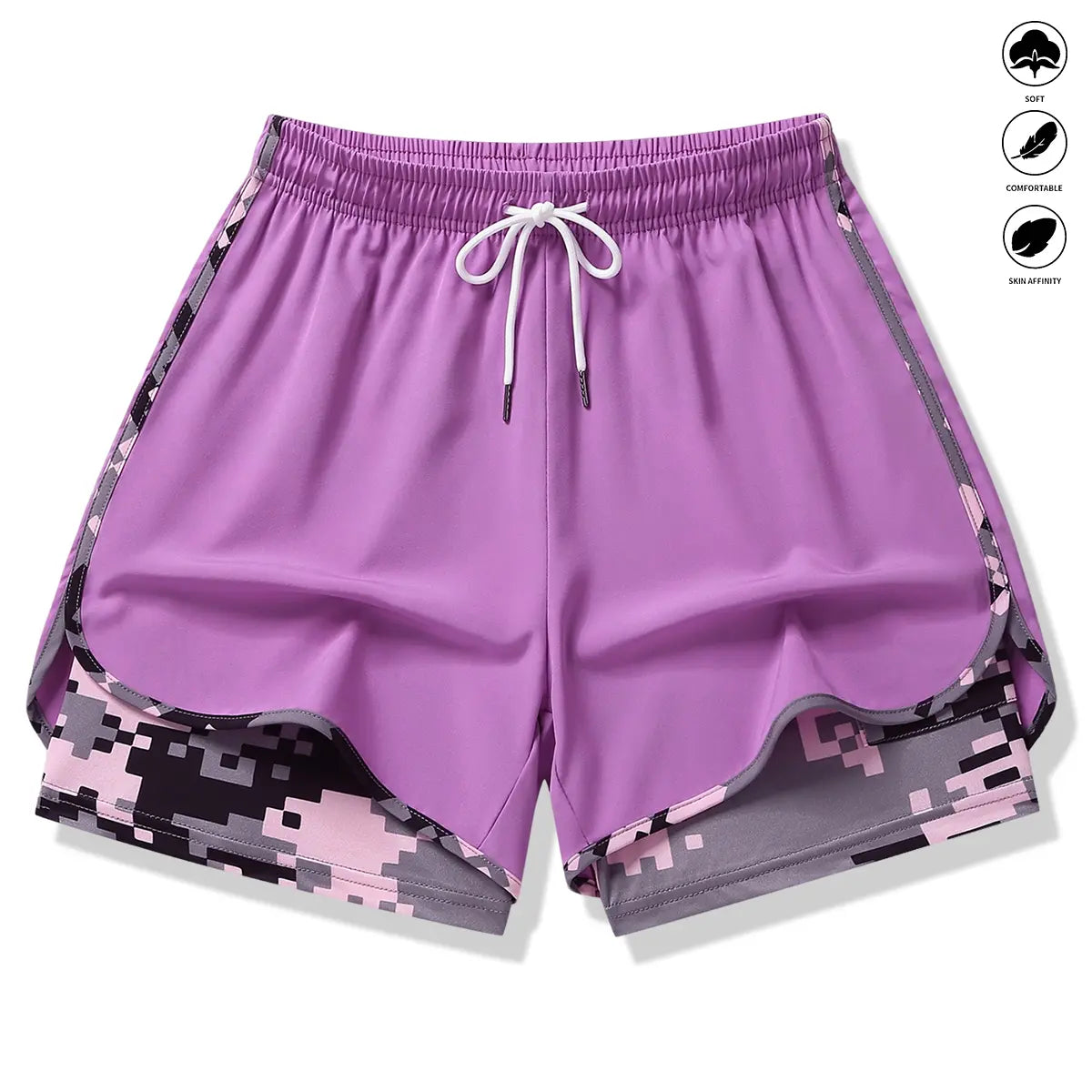 3-pack women’s casual athletic shorts with built-in liner
